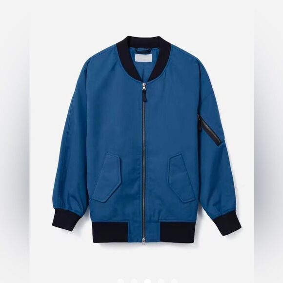 Everlane Blue Bomber Jacket NEW Small - Picture 5 of 16